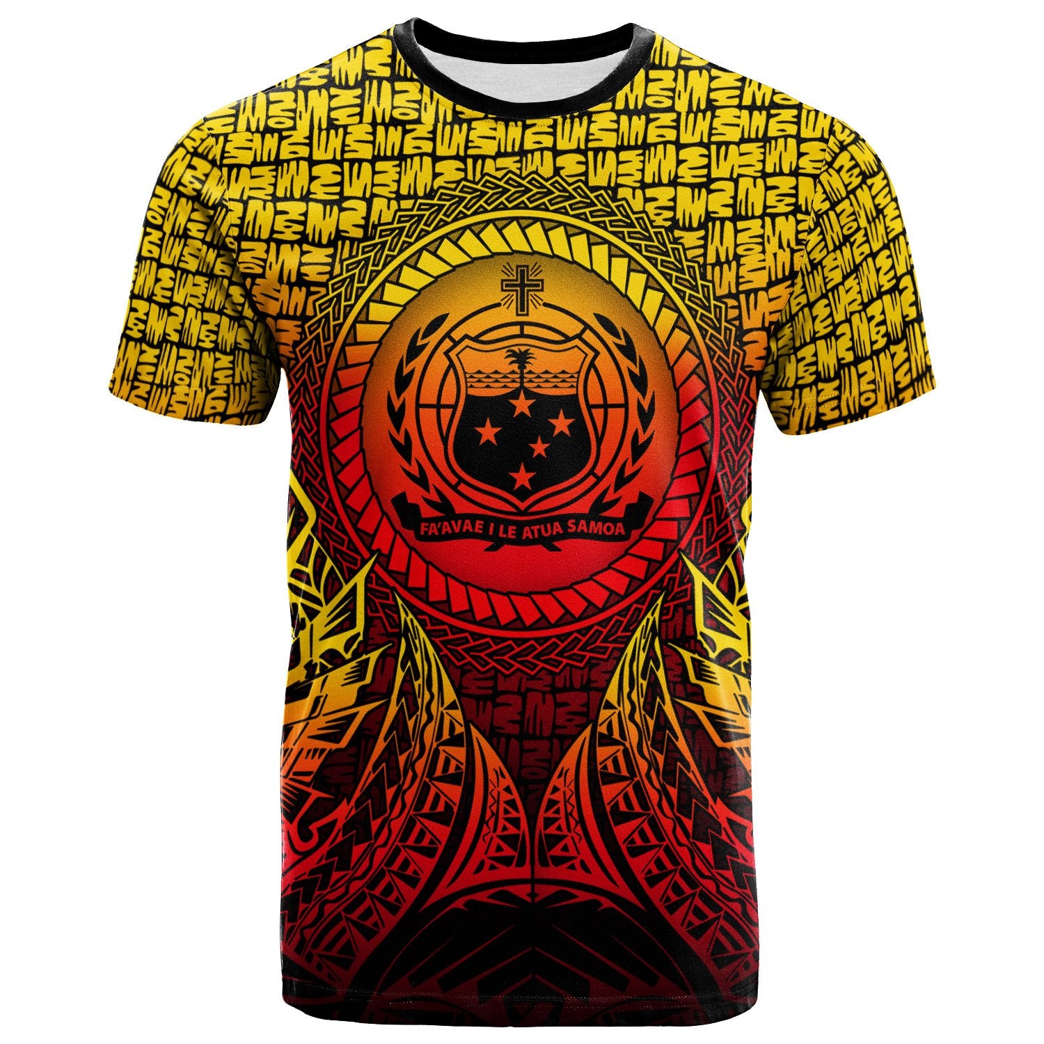 Samoa T Shirt Circle Pattern Yellow Unisex Yellow - Polynesian Pride