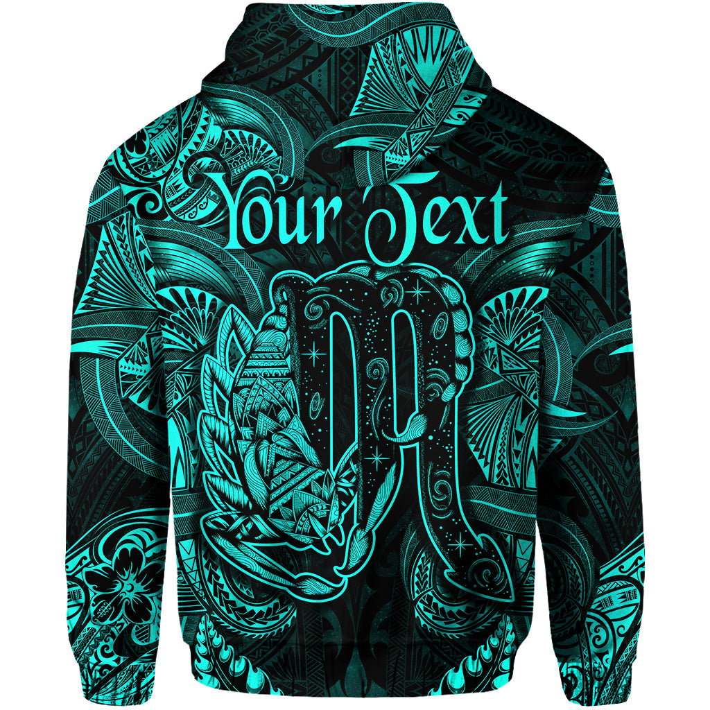 Custom Scorpio Zodiac Polynesian Zip Hoodie Unique Style Turquoise LT8 - Polynesian Pride