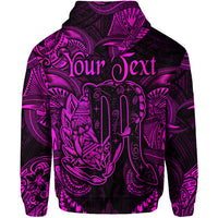 Custom Scorpio Zodiac Polynesian Zip Hoodie Unique Style Pink LT8 - Polynesian Pride