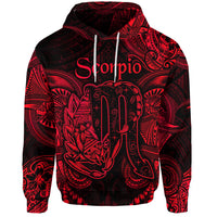 Custom Scorpio Zodiac Polynesian Hoodie Unique Style Red LT8 - Polynesian Pride