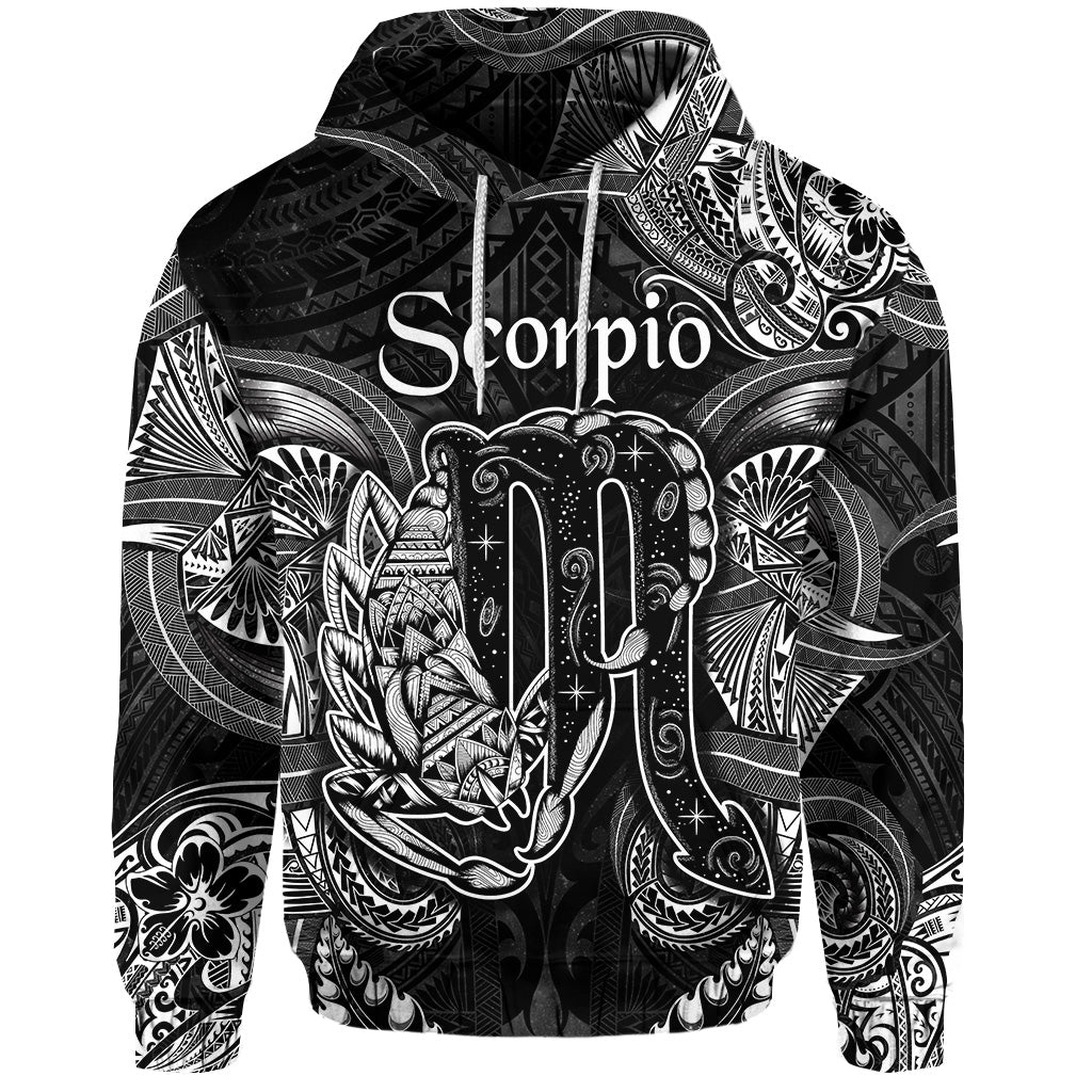 Custom Scorpio Zodiac Polynesian Hoodie Unique Style Black LT8 - Polynesian Pride