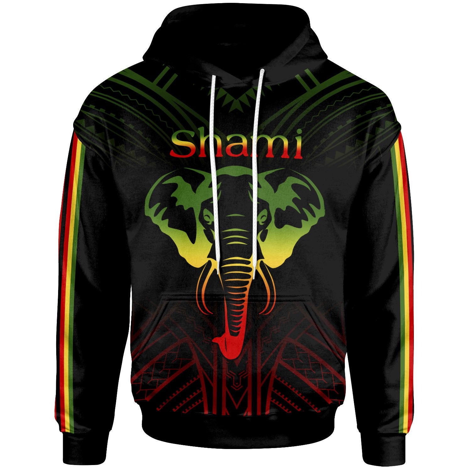 Zimbabwe Hoodie Elephant Style Unisex Black - Polynesian Pride