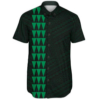 Hawaii Kakau Polynesian Anchor Short Sleeve Shirt - Green - Polynesian Pride