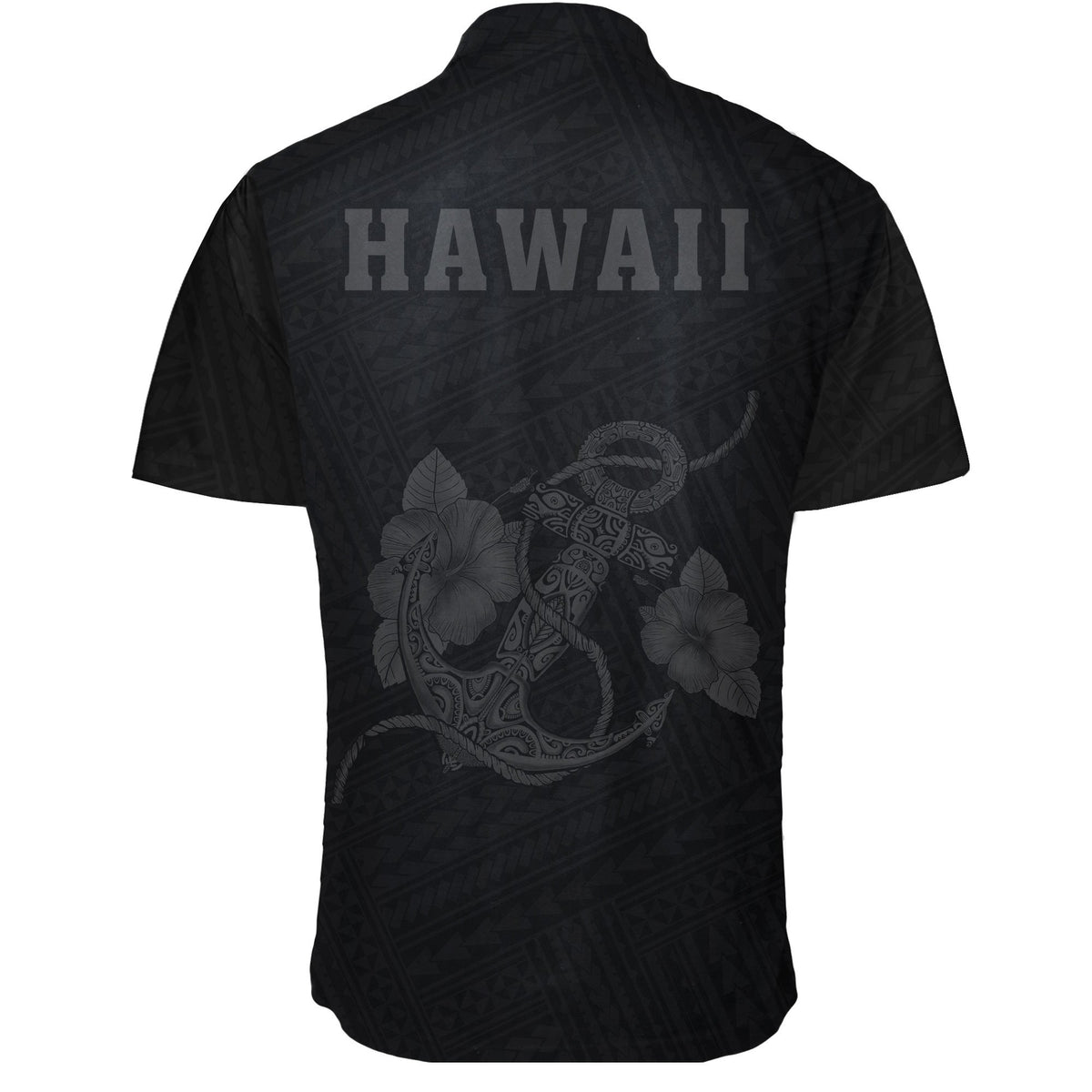 Hawaii Kakau Polynesian Anchor Short Sleeve Shirt - Grey - Polynesian Pride