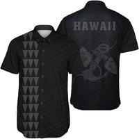 Hawaii Kakau Polynesian Anchor Short Sleeve Shirt - Grey Unisex Grey - Polynesian Pride