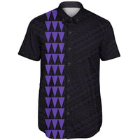Hawaii Kakau Polynesian Hammerhead Shark Short Sleeve Shirt - Purple - Polynesian Pride