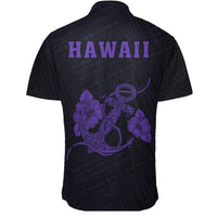 Hawaii Kakau Polynesian Anchor Short Sleeve Shirt - Purple - Polynesian Pride