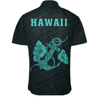 Hawaii Kakau Polynesian Anchor Short Sleeve Shirt - Turquoise - Polynesian Pride