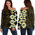 Plumeria Kanaka Polynesian - Hawaiian Women's Off Shoulder Sweater - Curtis Style Gold - Polynesian Pride