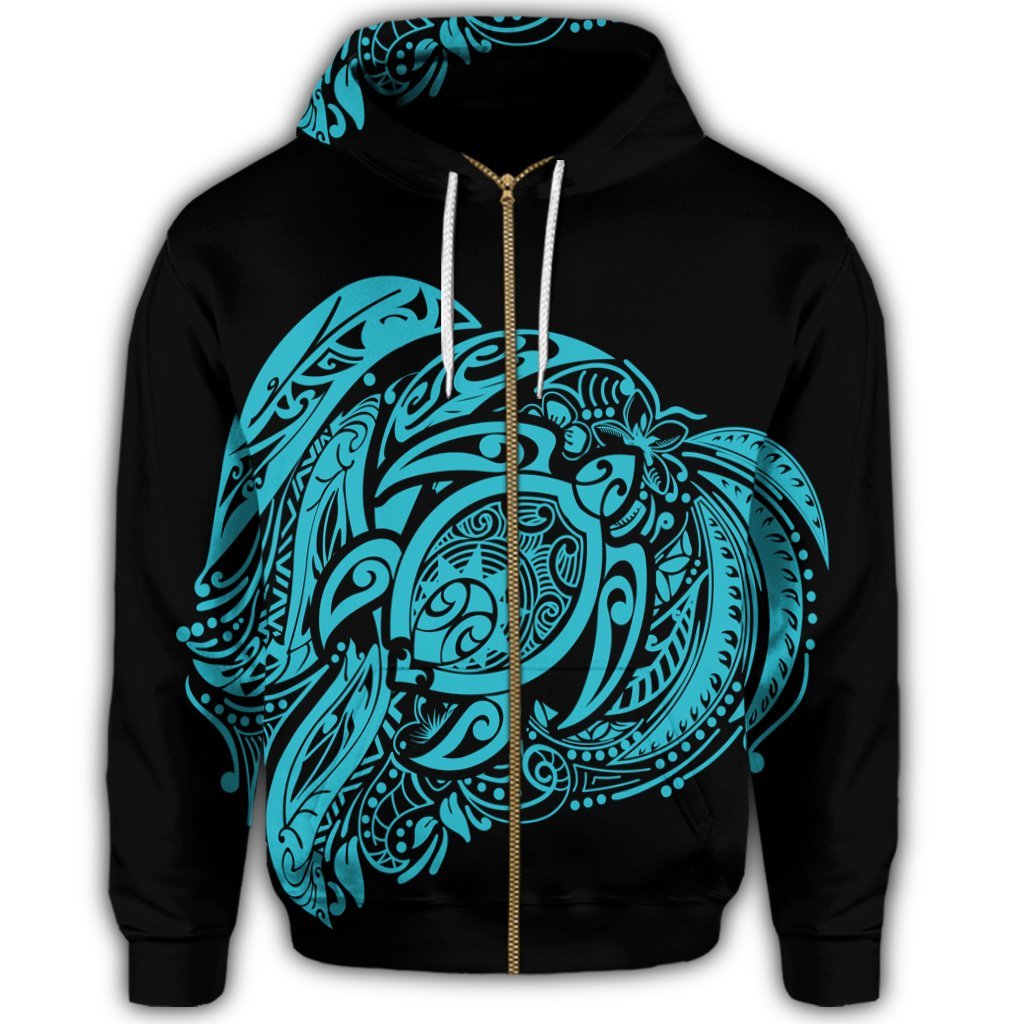 Simple Zip Hoodie Blue - Polynesian Pride