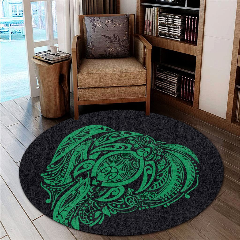 Simple Round Carpet Green AH - Polynesian Pride