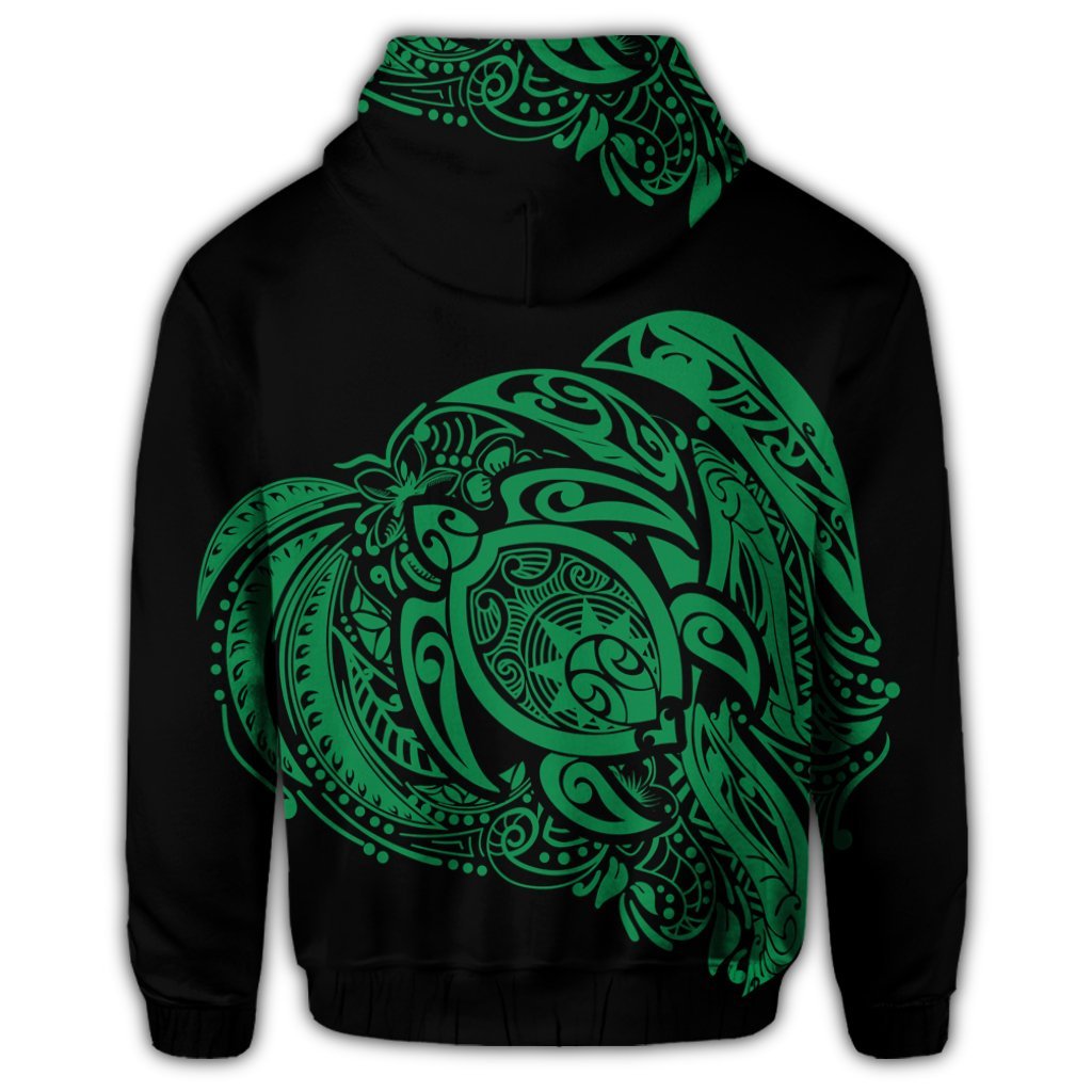 Simple Zip Hoodie Green - Polynesian Pride