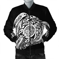 Simple Bomber Jacket White AH Black Unisex - Polynesian Pride