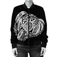 Simple Bomber Jacket White AH - Polynesian Pride