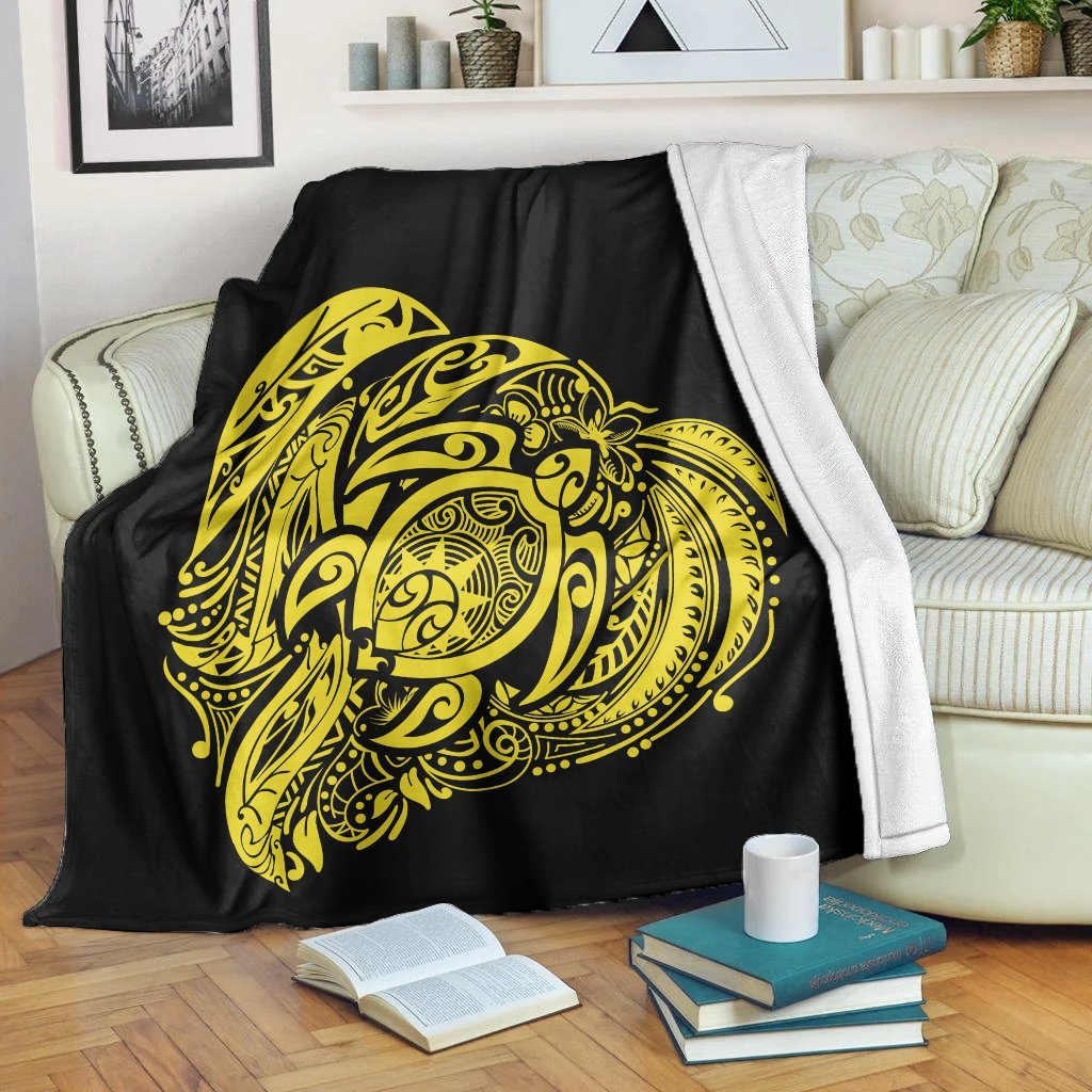 Simple Premium Blankets Yellow AH White - Polynesian Pride