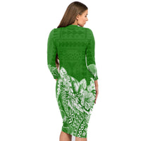 Saineha High School Tonga Long Sleeves Bodycon Dress Kupesi Style - Ver02 LT7 - Polynesian Pride