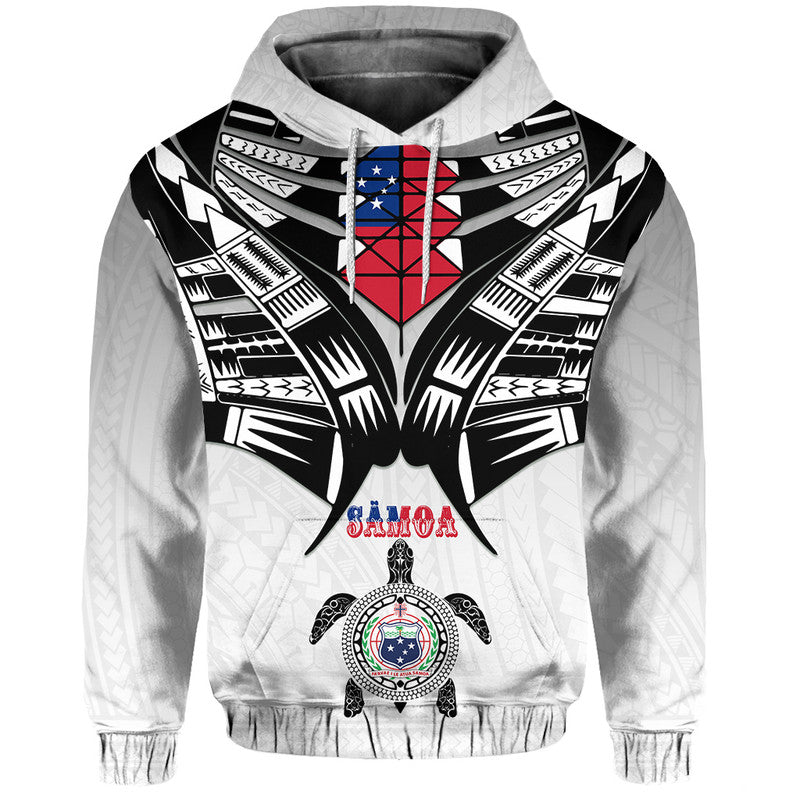 Samoa Black Saturday Hoodie Visual Arts LT9 Hoodie White - Polynesian Pride