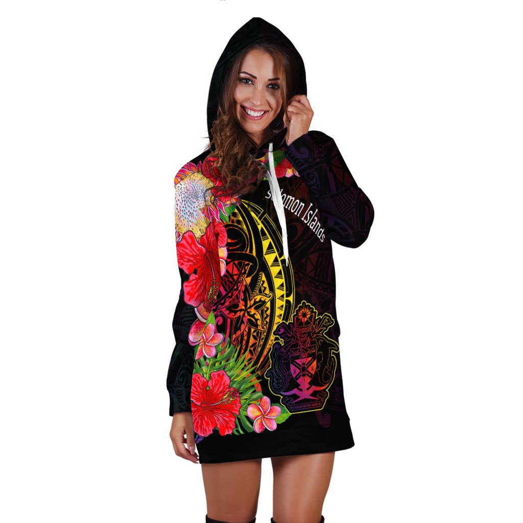 Solomon Islands Hoodie Dress - Tropical Hippie Style - Polynesian Pride