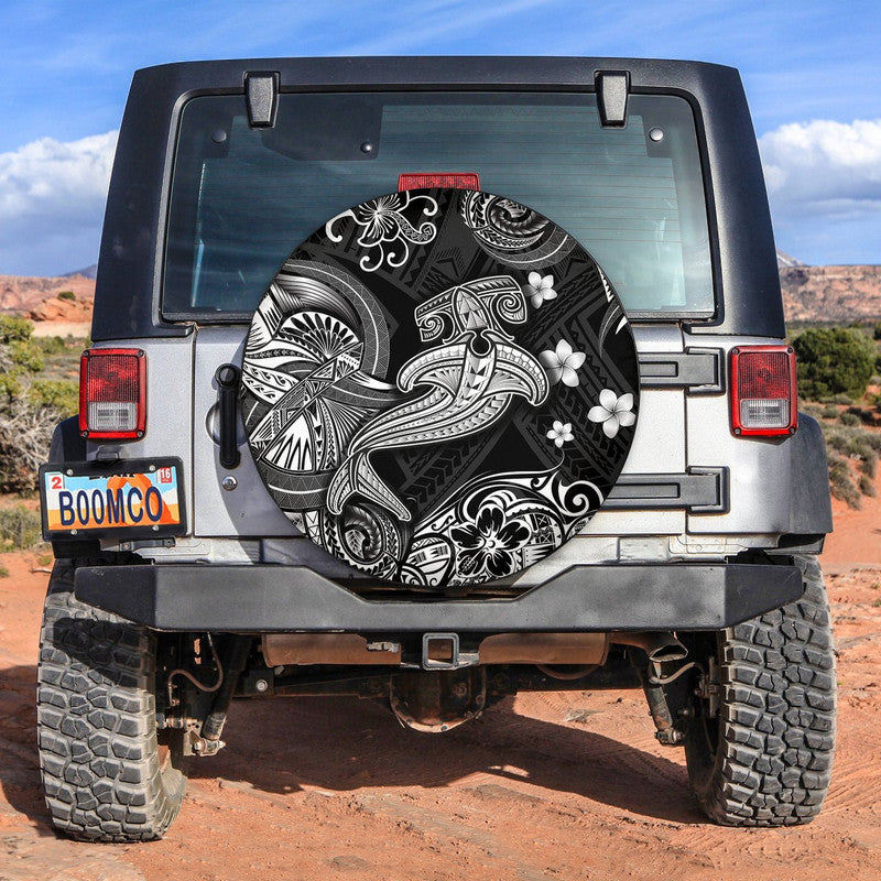 Hawaii Hammer Shark Polynesian Spare Tire Cover Unique Style - Black LT8 Black - Polynesian Pride