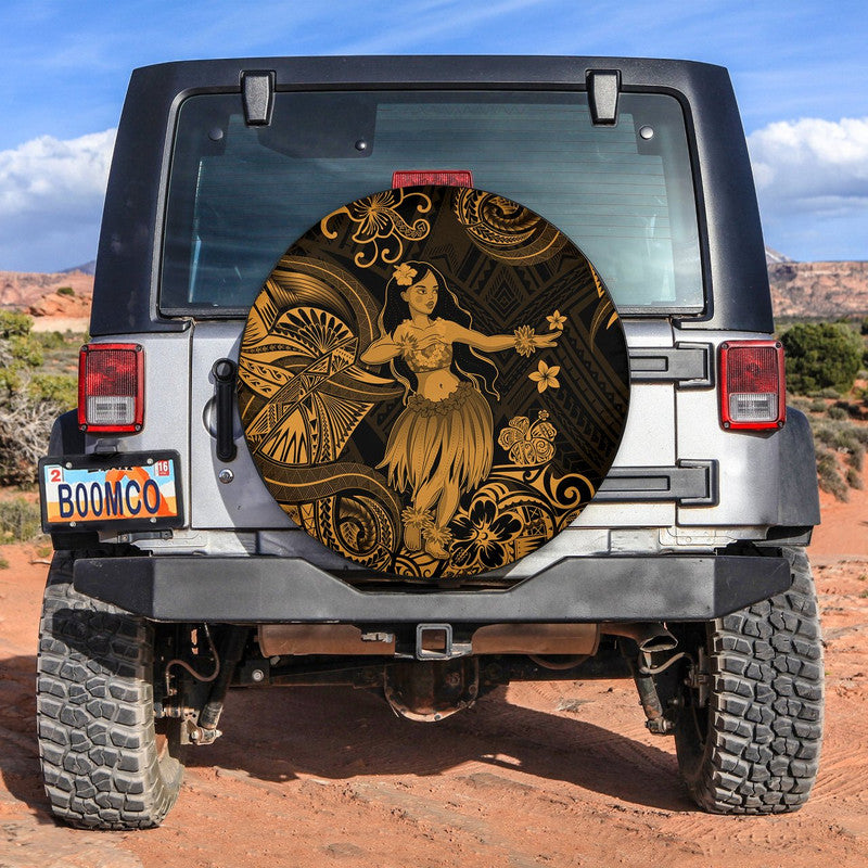 Hawaii Hula Girl Polynesian Spare Tire Cover Unique Style - Gold LT8 Gold - Polynesian Pride