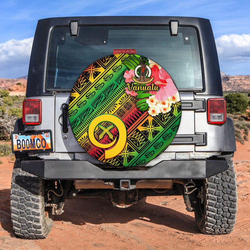 Vanuatu Spare Tire Cover Independence Be Proud Vanuatu Flag - Gradient Vibes LT8 Red - Polynesian Pride