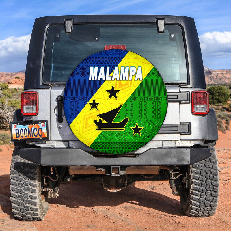 Vanuatu Malampa Province Spare Tire Cover Vanuatu Pattern Traditional Style LT8 Green - Polynesian Pride