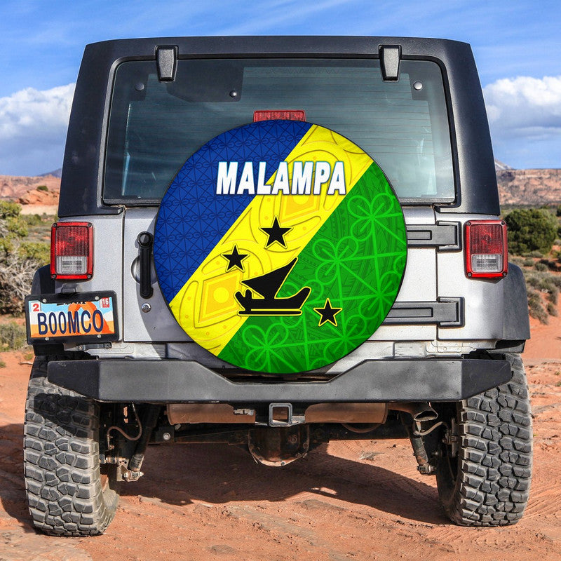 Vanuatu Malampa Province Spare Tire Cover Vanuatu Pattern Unique Style LT8 Green - Polynesian Pride