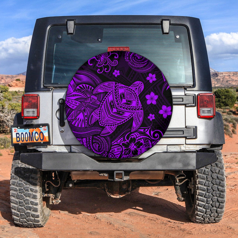 Hawaii Turtle Polynesian Spare Tire Cover Plumeria Flower Unique Style - Purple LT8 Purple - Polynesian Pride