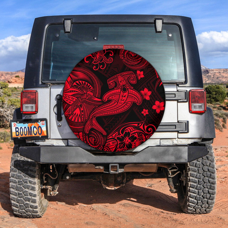 Hawaii Hammer Shark Polynesian Spare Tire Cover Unique Style - Red LT8 Red - Polynesian Pride