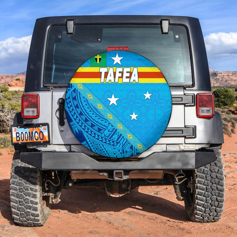 Vanuatu Tafea Province Spare Tire Cover Vanuatu Pattern Unique Style LT8 Blue - Polynesian Pride