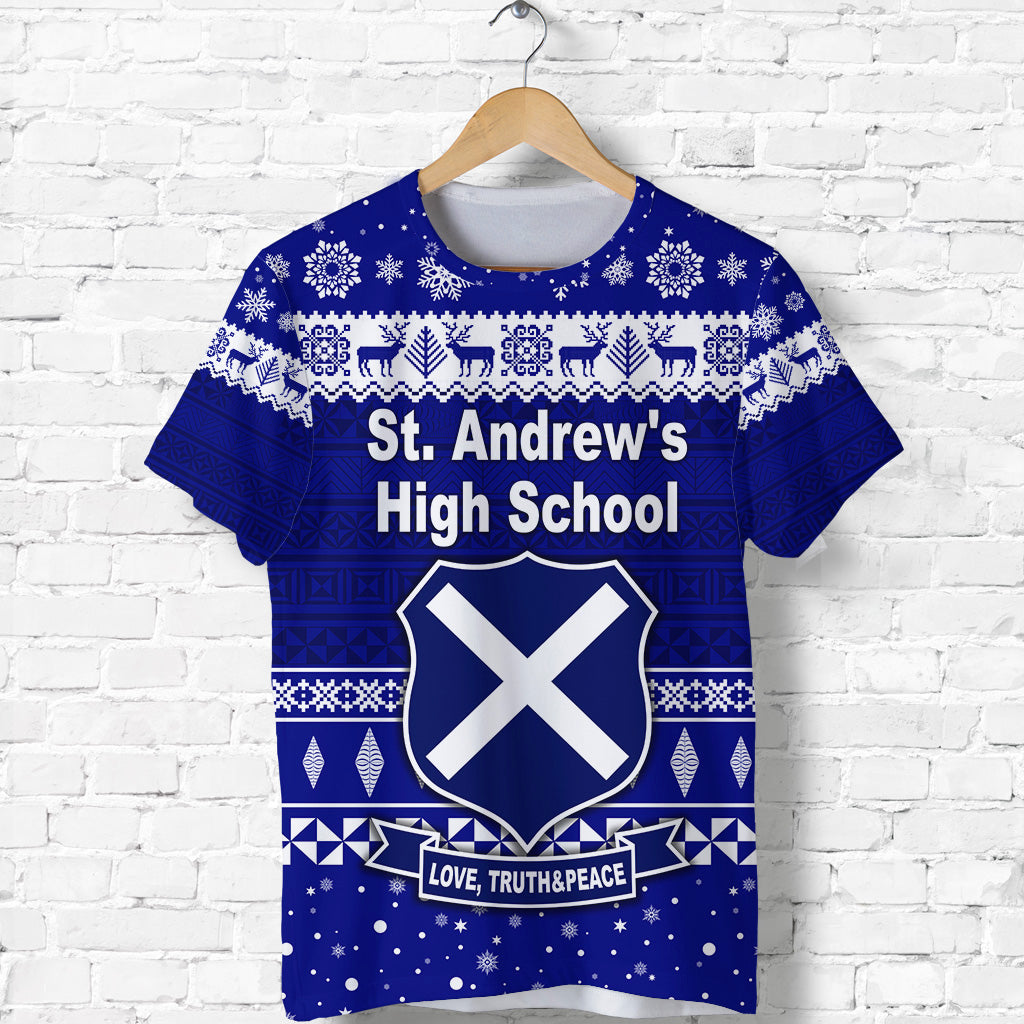 Custom St. andrews High School Christmas T Shirt Simple Style LT8 - Polynesian Pride