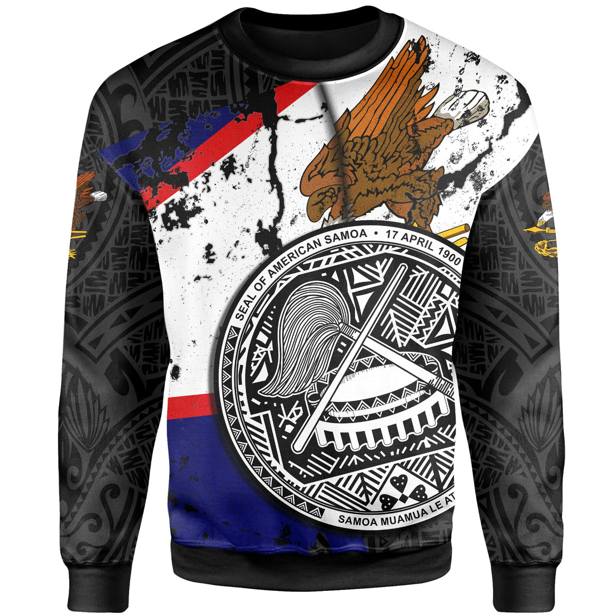 American Samoa Seal Sweatshirt My Blood - Polynesian Pride