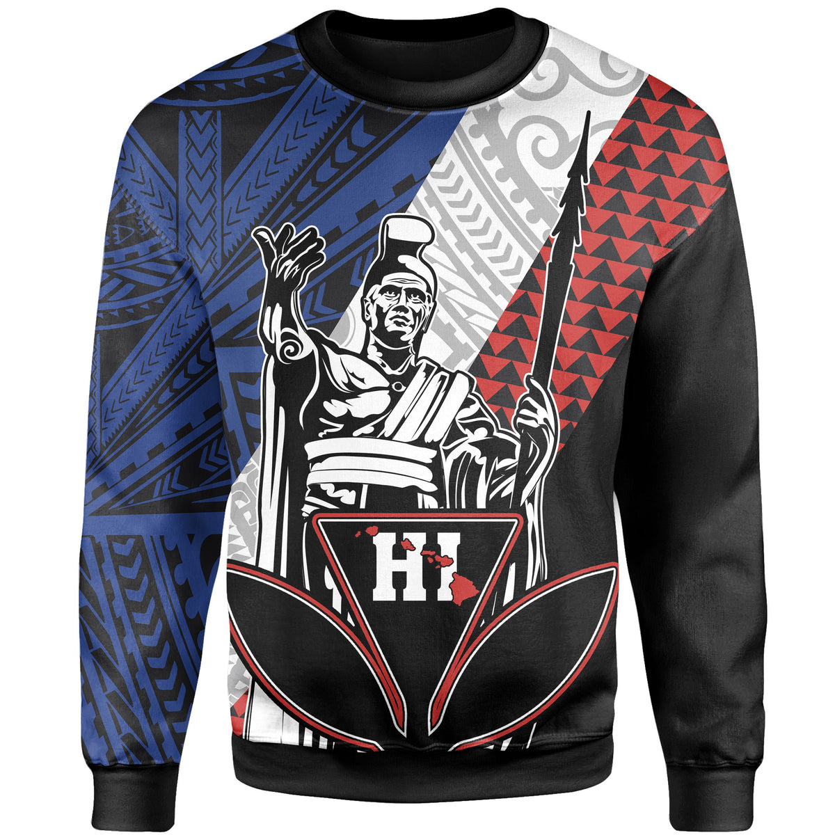 Hawaii Kanaka Cover Kakau Polynesian King Sweatshirt - Polynesian Pride