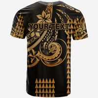 Custom Kakau Hawaiian Polynesian T Shirt Gold LT6 - Polynesian Pride