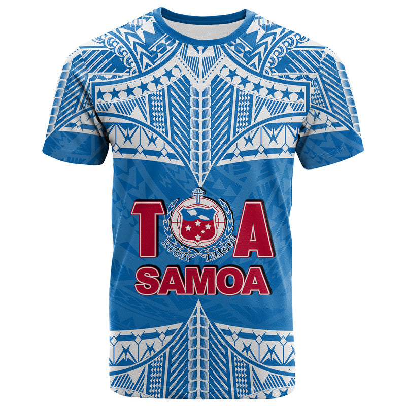 Toa Samoa Rugby T Shirt Blue Sky LT6 Blue - Polynesian Pride