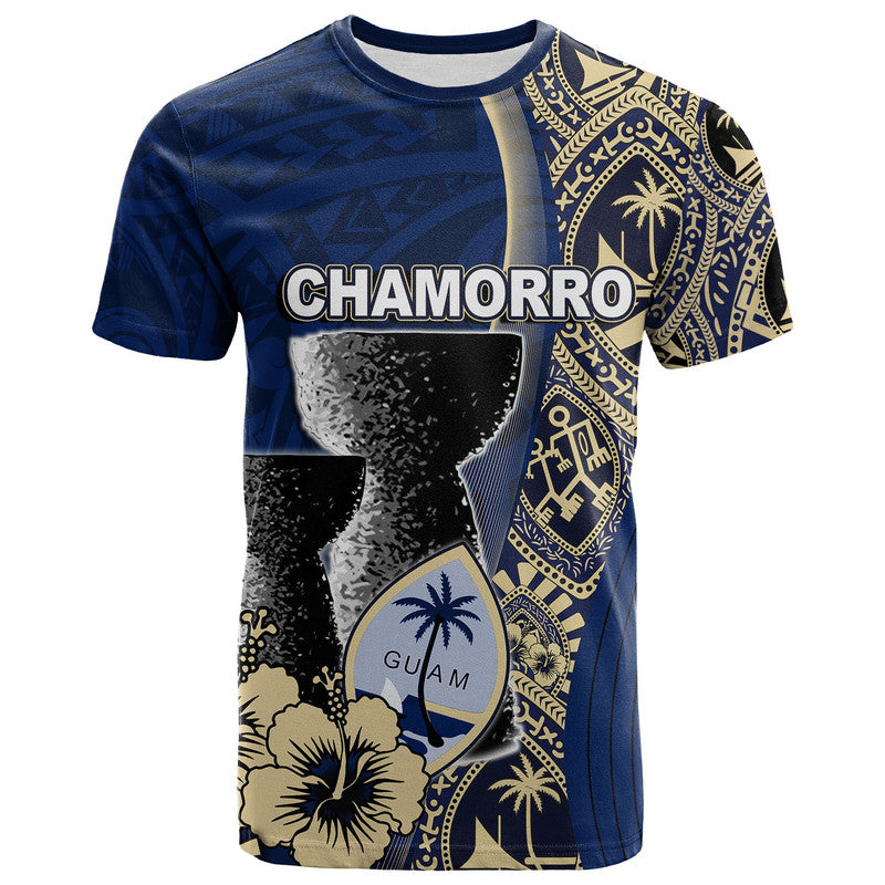 Custom Guam Chamorro T Shirt Blue Style LT6 Blue - Polynesian Pride