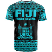 Fiji Rugby Sevens T Shirt Simple Blue Style LT9 - Polynesian Pride