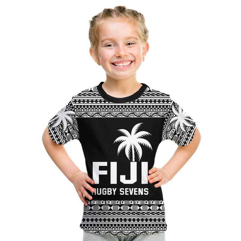 (Custom Text And Number) Fiji Rugby Sevens Kid T Shirt Simple Style LT9 - Polynesian Pride