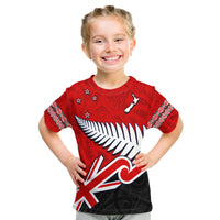 Custom Waitangi T Shirt Aotearoa Tino Rangatiratanga Flag with Silver Fern LT9 - Polynesian Pride