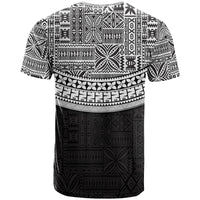 Fiji Tribal Black T Shirt Polynesian Chest White Style LT9 - Polynesian Pride