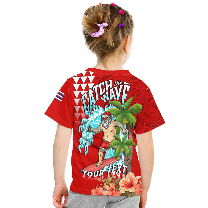 Custom Hawaii Mele Kalikimaka T Shirt Santa Claus Surfing Xmas Time LT9 - Polynesian Pride