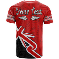 Custom Waitangi T Shirt Aotearoa Tino Rangatiratanga Flag with Silver Fern LT9 - Polynesian Pride