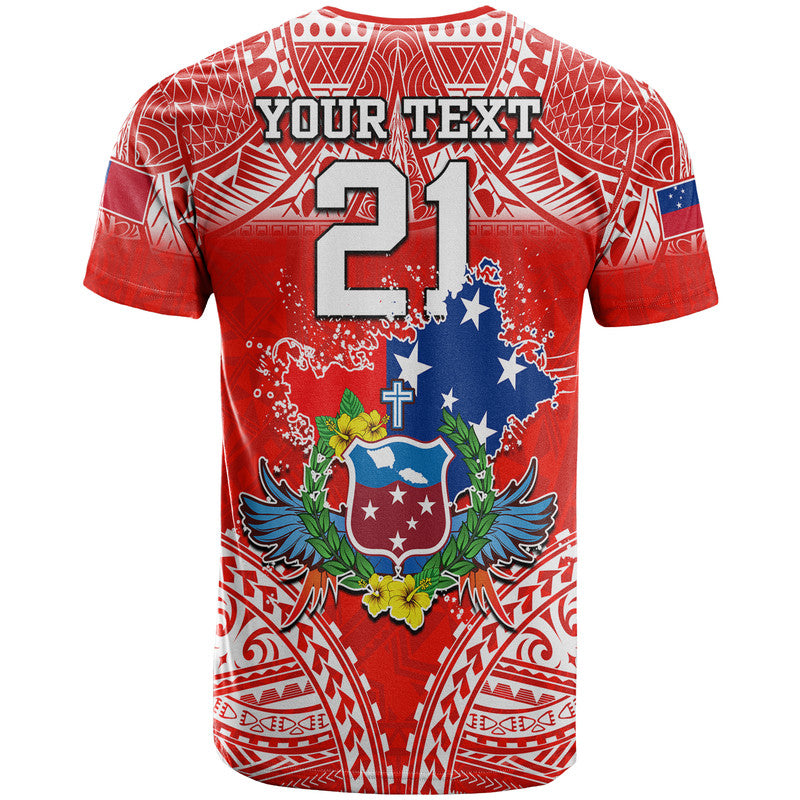 Custom Toa Samoa Polynesian Rugby T Shirt Samoan Flag Red Color LT9 - Polynesian Pride