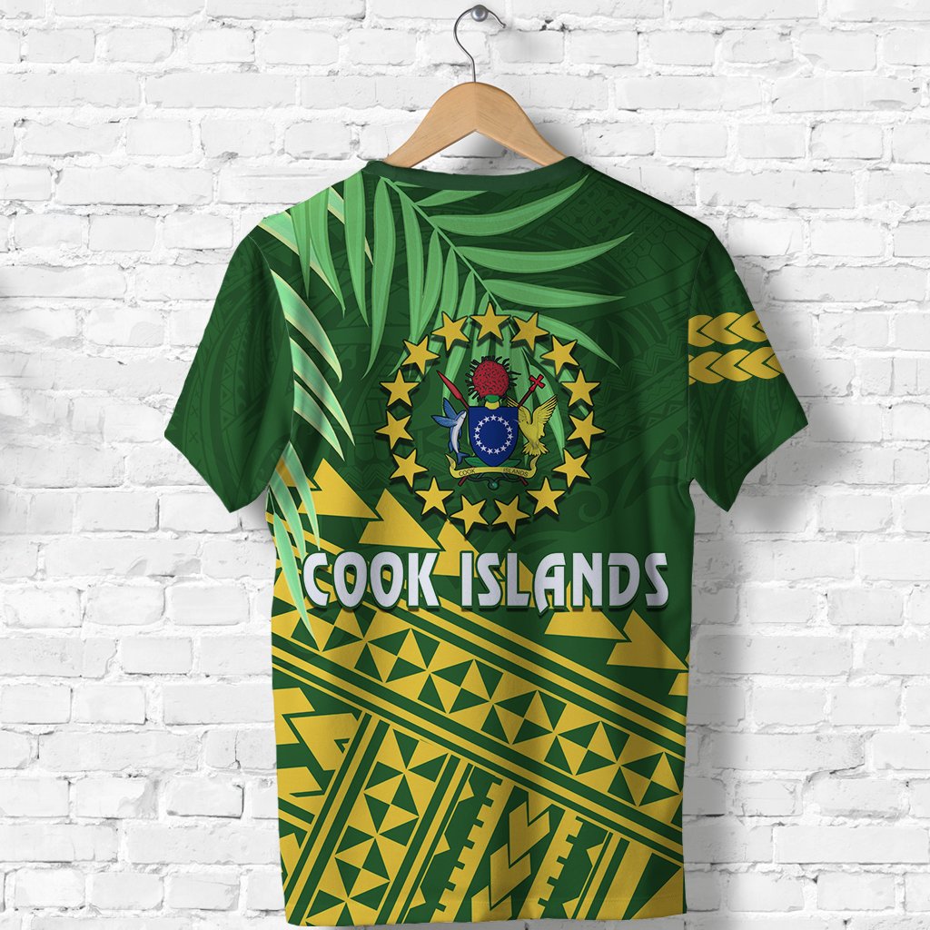 Cook Islands Rugby T Shirt Coconut Leaves The Kukis - Polynesian Pride