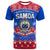 Custom Samoa Tribal Polynesian Christmas Vibe T Shirt LT9 Blue - Polynesian Pride