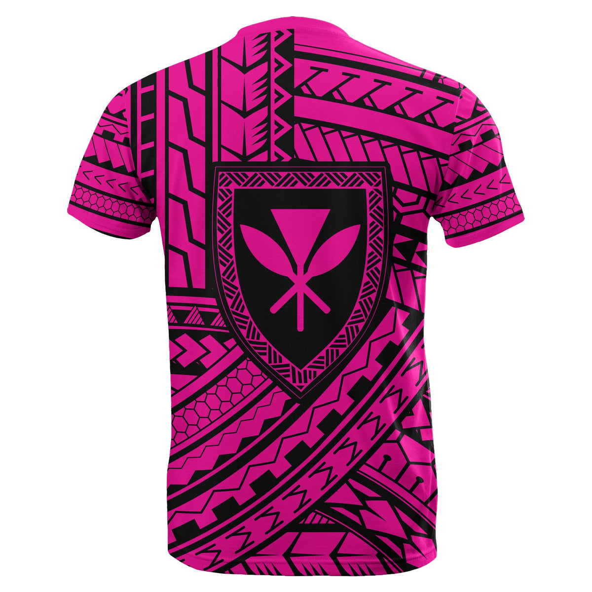 Hawaii Coat of Arms Polynesian T Shirt Pink Quarter Style - Polynesian Pride