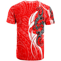 Pohnpei Custom T Shirt Lizard Tattoo Red Color - Polynesian Pride