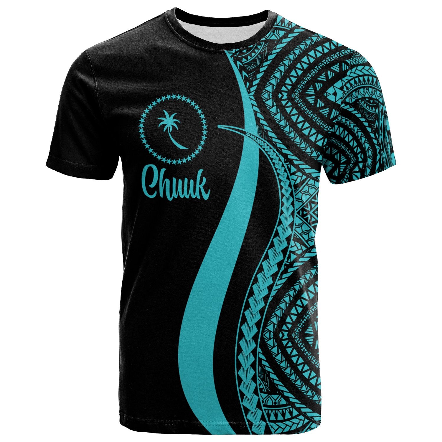Chuuk T Shirt Turquoise Micronesian Tentacle Tribal Pattern Unisex Turquoise - Polynesian Pride