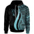 Fiji Hoodie Turquoise Tentacle Tribal Pattern Crest Unisex Turquoise - Polynesian Pride