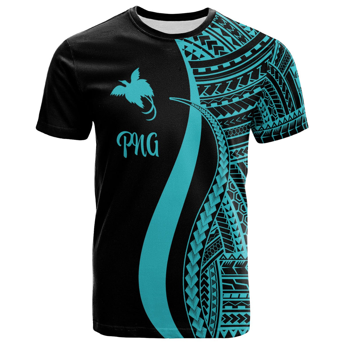 Papua New Guinea T Shirt Turquoise Polynesian Tentacle Tribal Pattern Unisex Turquoise - Polynesian Pride